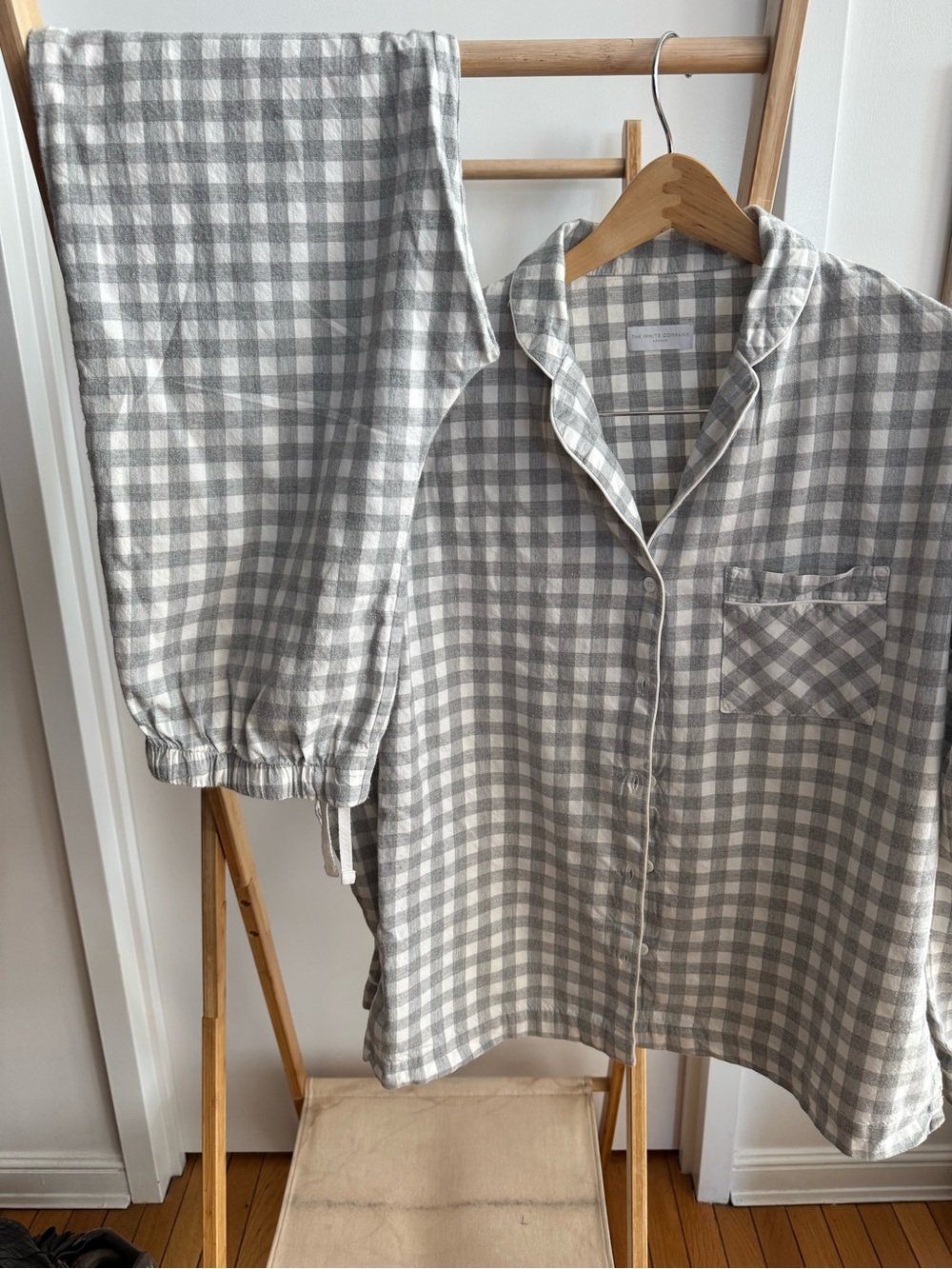 The White Company grey gingham PJs